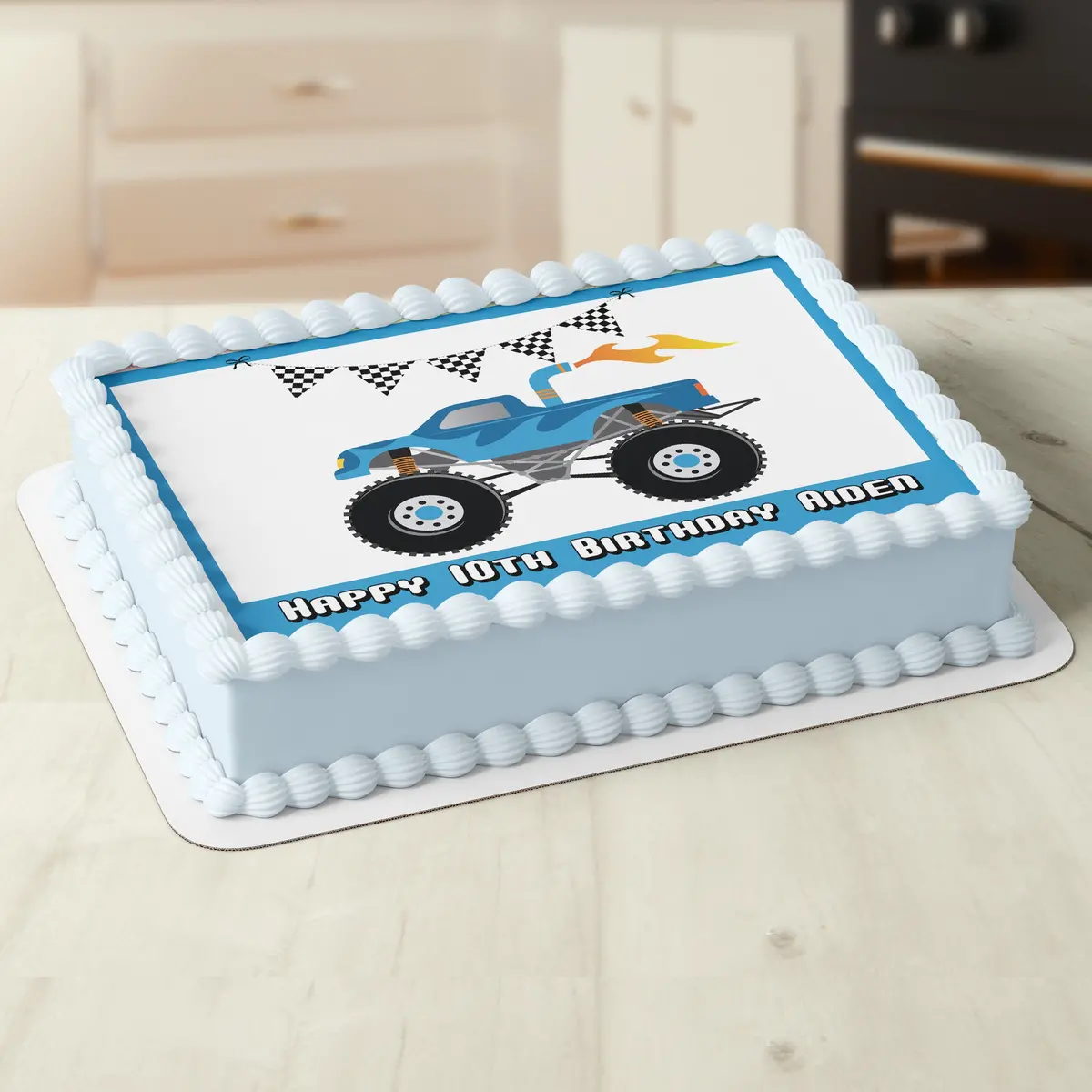 Monster Trucks Edible Icing Cake Topper 1