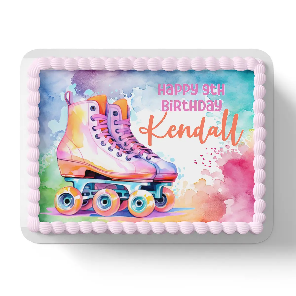 Rollerskating Rollerskates Personalised Edible Cake Topper 1