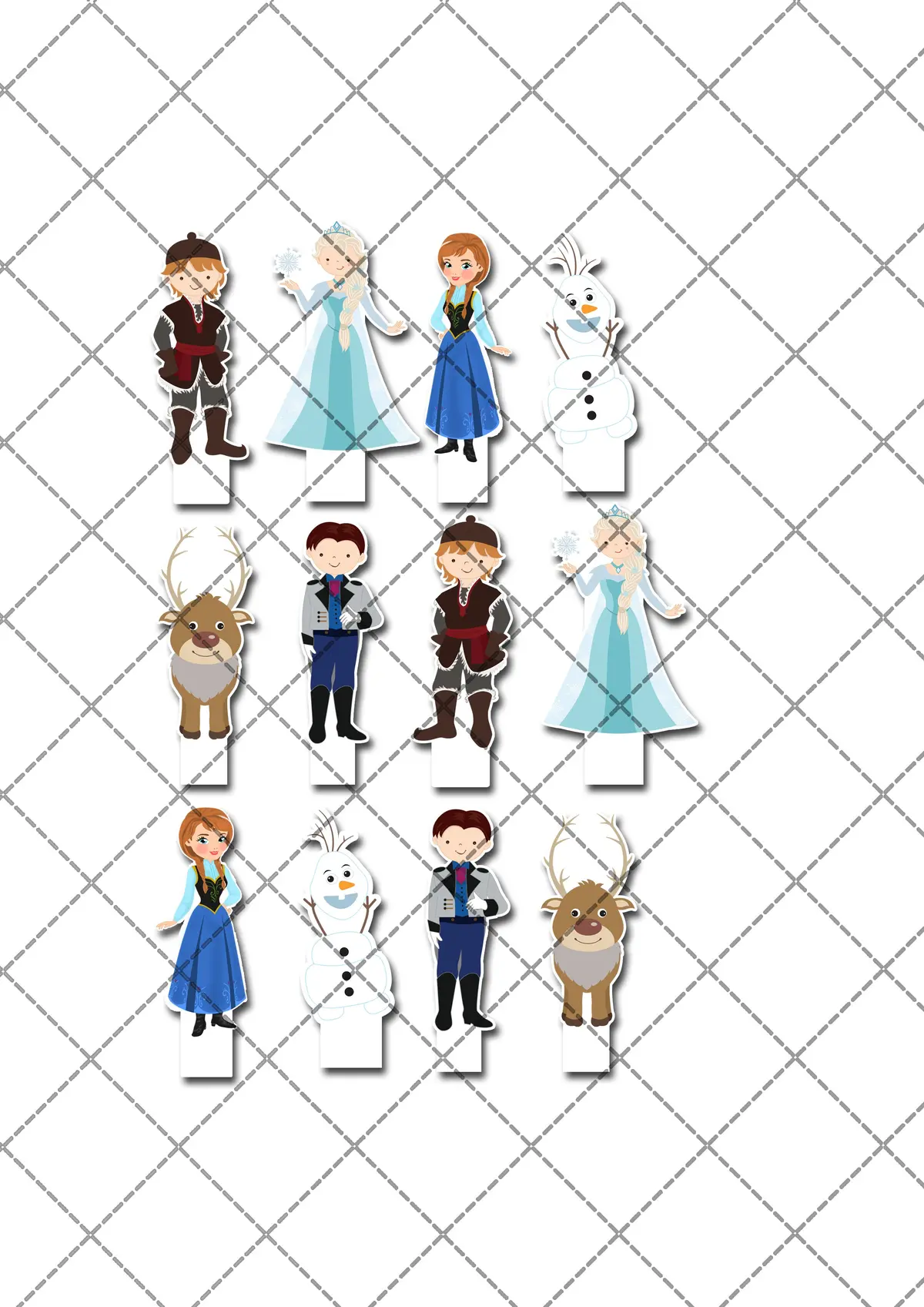 Frozen Inspired Pre-Cut Edible Stand-Up Wafer Card Toppers 2