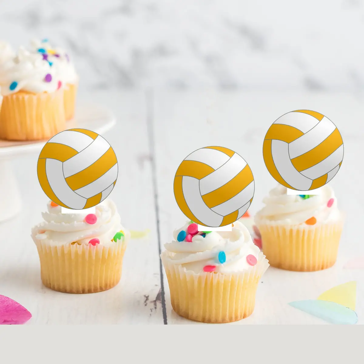 Netball Sports Pre-Cut Edible Stand Up Wafer Card Cupcake Toppers 1