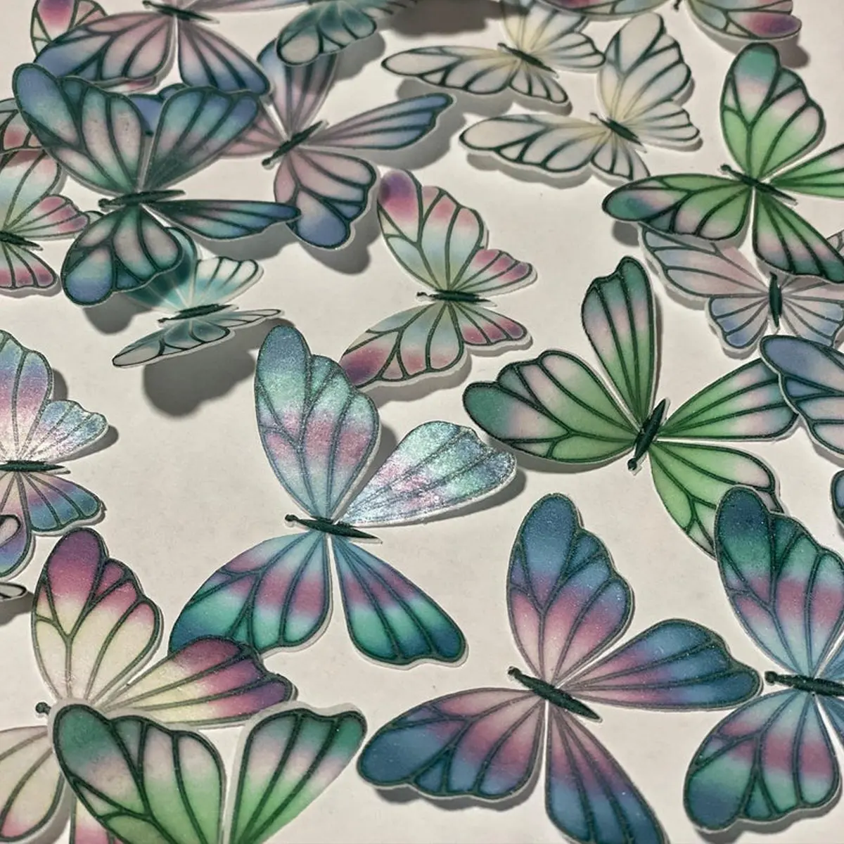 Multicoloured Pre-Cut Edible Wafer Butterflies 1