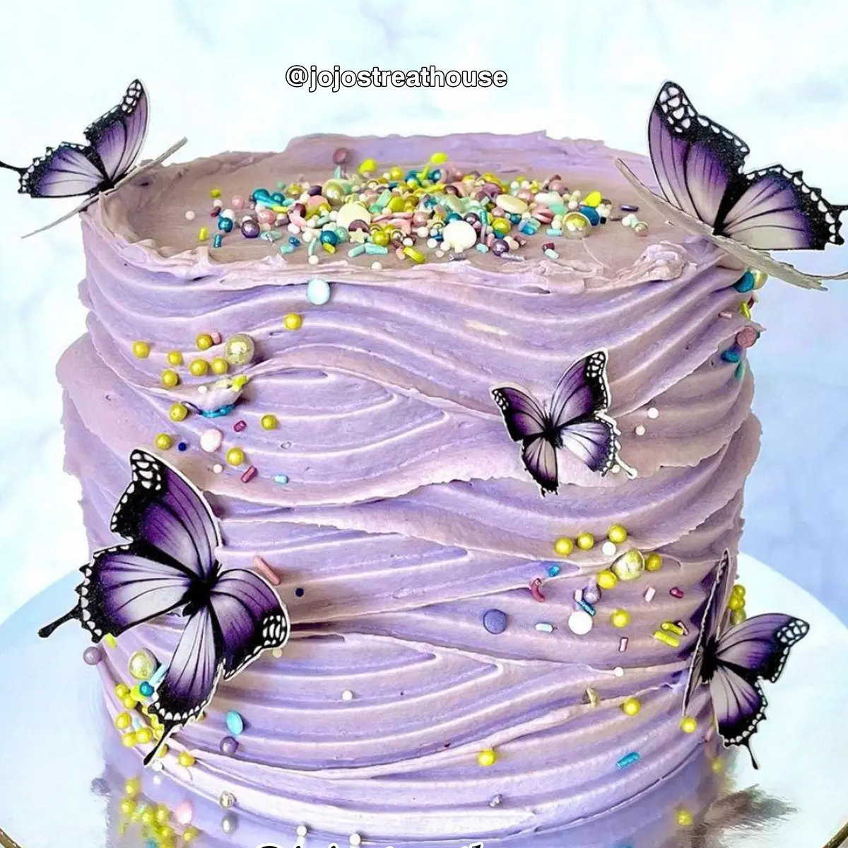 Purple & Black Pre-Cut Edible Wafer Butterflies 1