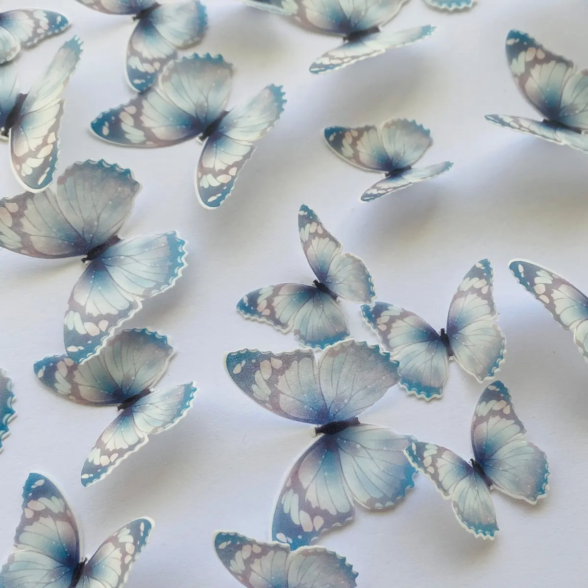 Purple & Blue Pre-Cut Edible Wafer Butterflies 1