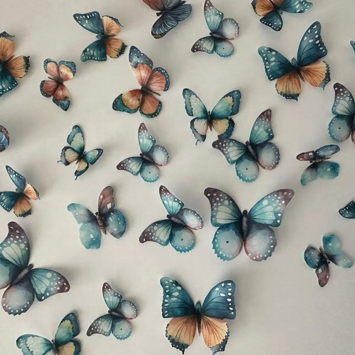 Multicoloured Pre-Cut Edible Wafer Butterflies 1