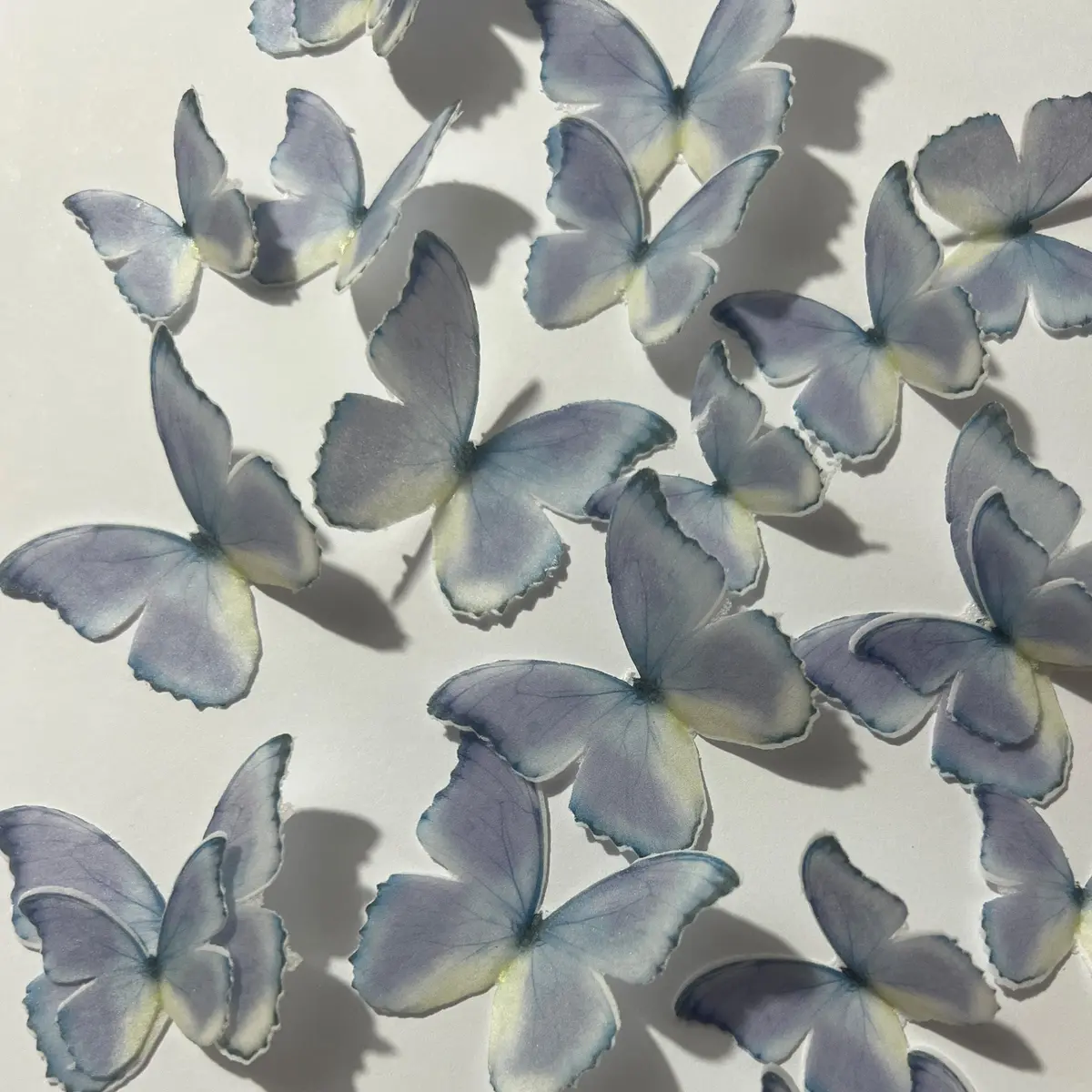 Purple & Yellow Pre-Cut Edible Wafer Butterflies 1