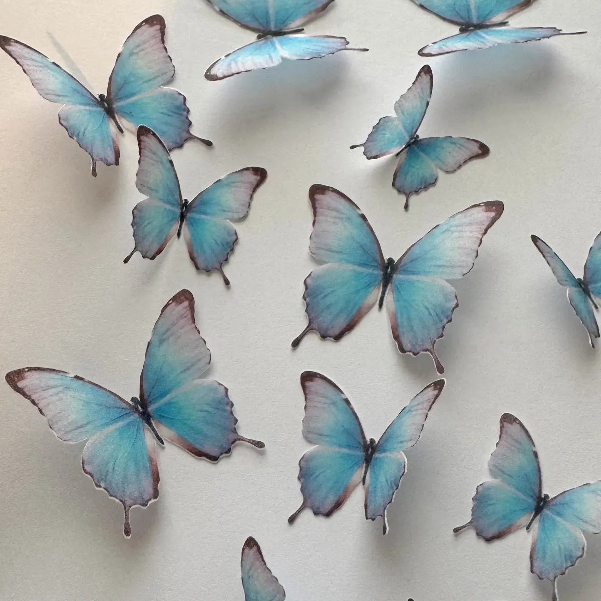 Blue & Purple Pre-Cut Edible Wafer Butterflies 1