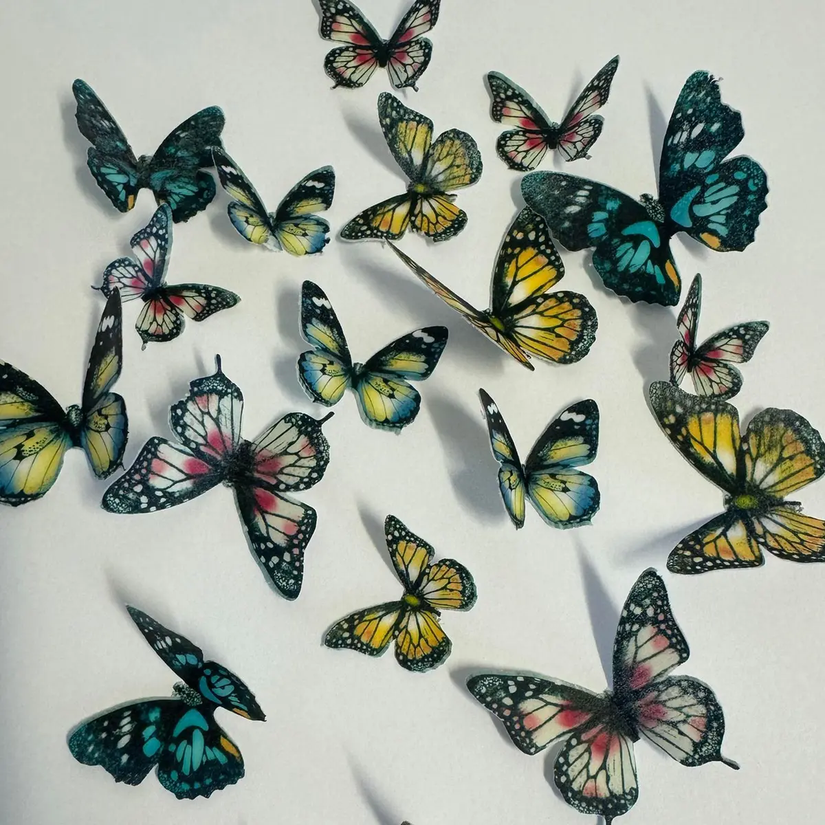 Multi-Coloured Pre-Cut Edible Wafer Butterflies 1
