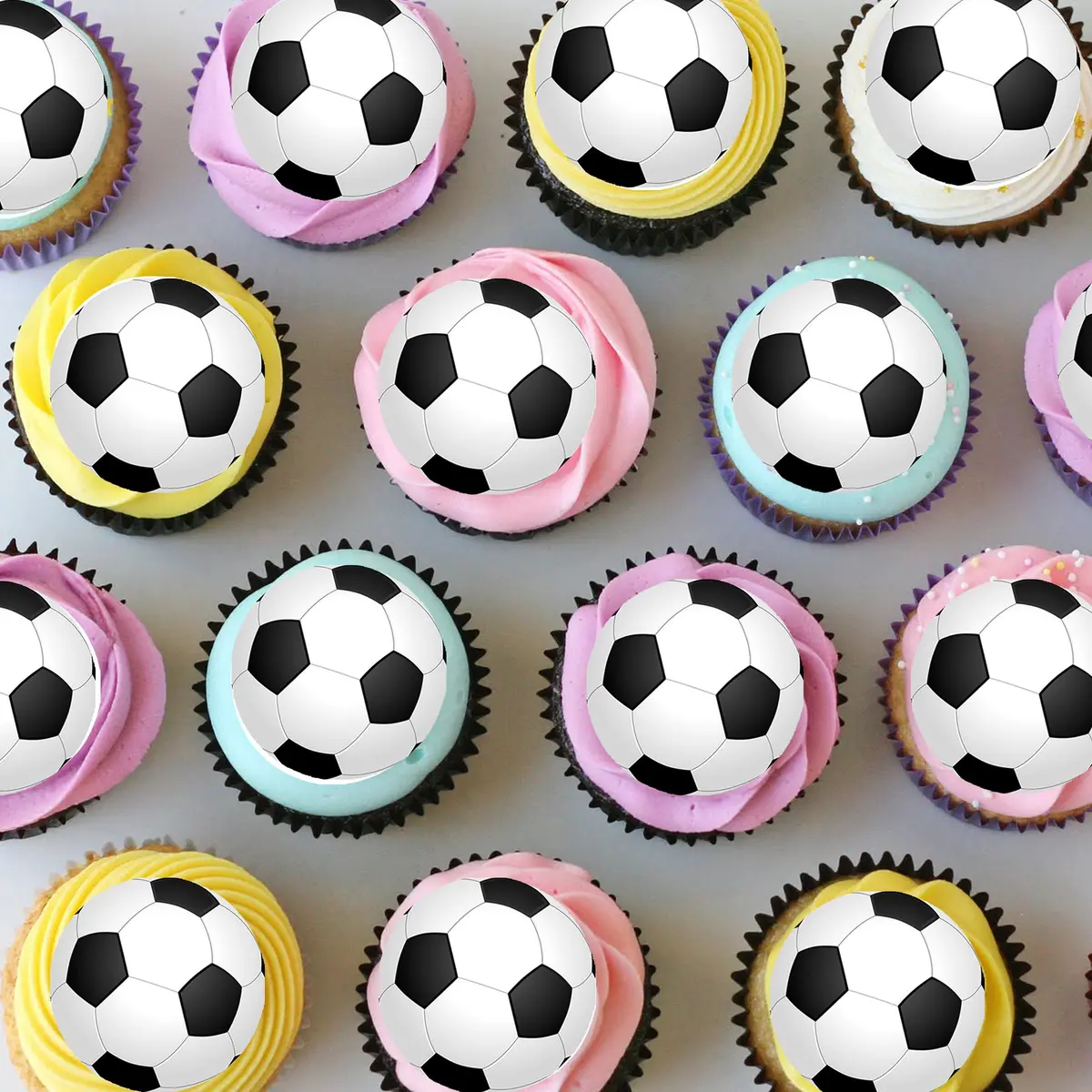 Soccer Sports Pre-Cut Mini Edible Cupcake Or Cookie Toppers 1