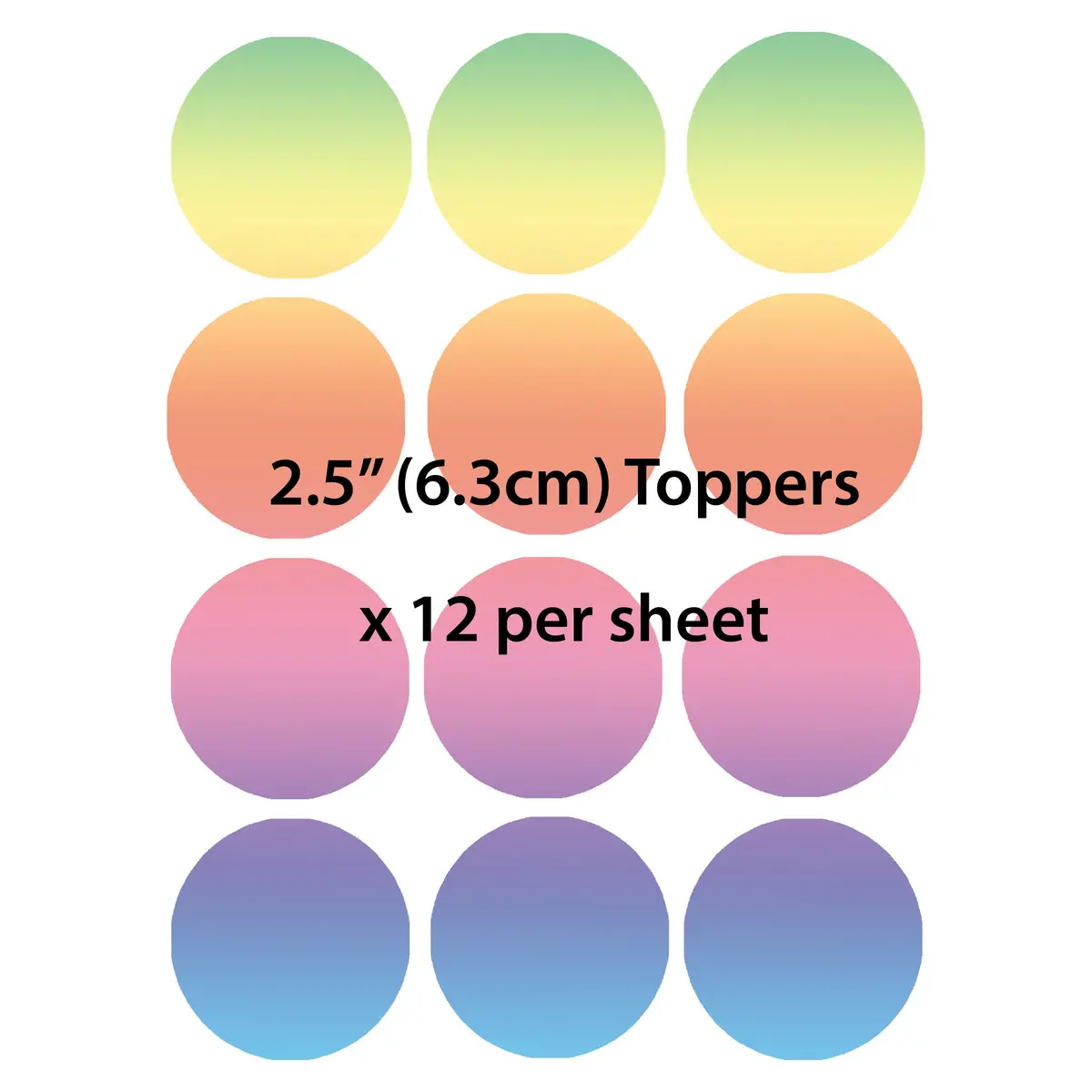 2.5" Pre-Cut Edible Cupcake Or Cookie Toppers 1