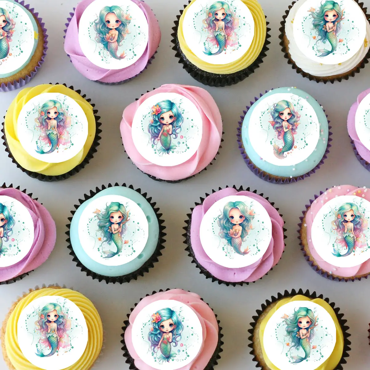Mermaid Under The Sea Mini Edible Cupcake Or Cookie Toppers 1