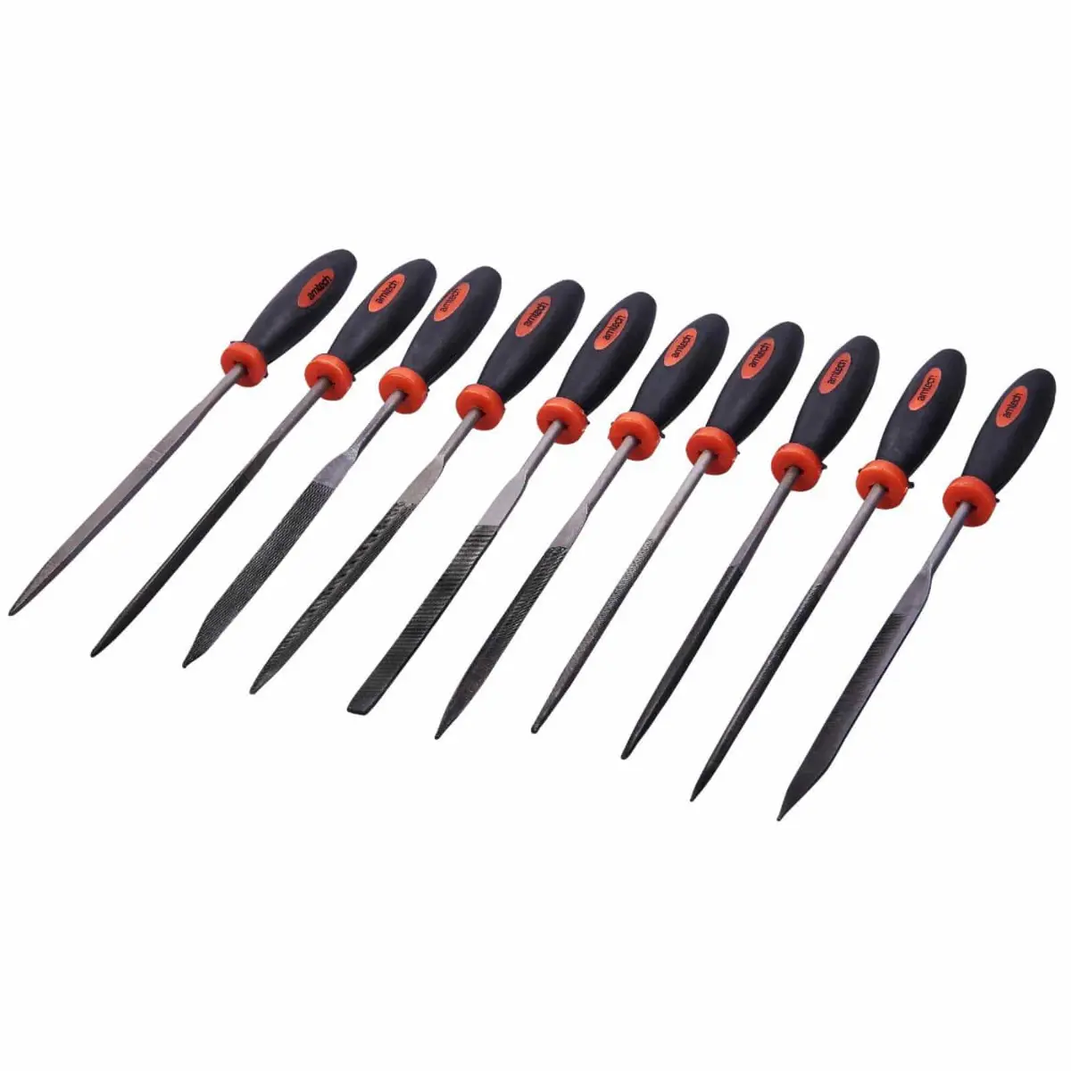 Amtech 10 Piece Needle File Set Plastic Handle 1