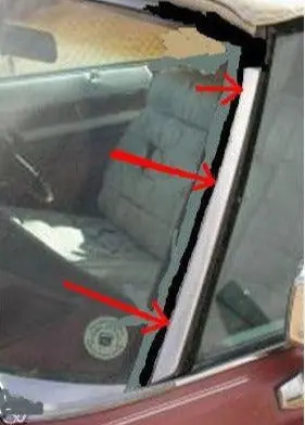 Convertible Pillar Molding ,Left Used 71-6 B-Body Eldo 1