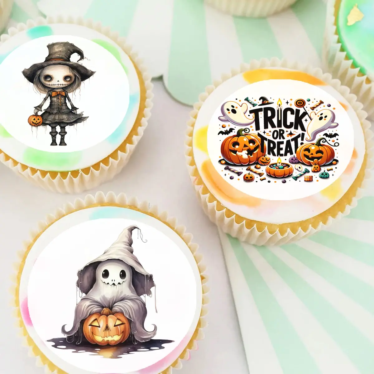 Halloween Pre-Cut Edible Cupcake Or Cookie Toppers 1
