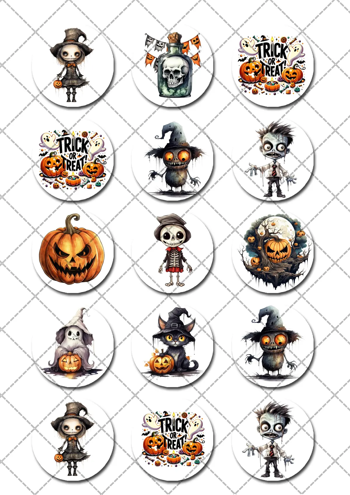 Halloween Pre-Cut Edible Cupcake Or Cookie Toppers 2