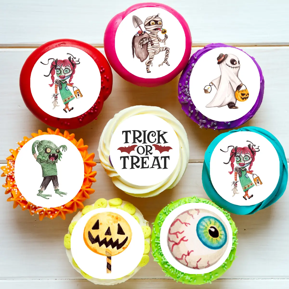 Halloween Pre-Cut Edible Cupcake Or Cookie Toppers 1