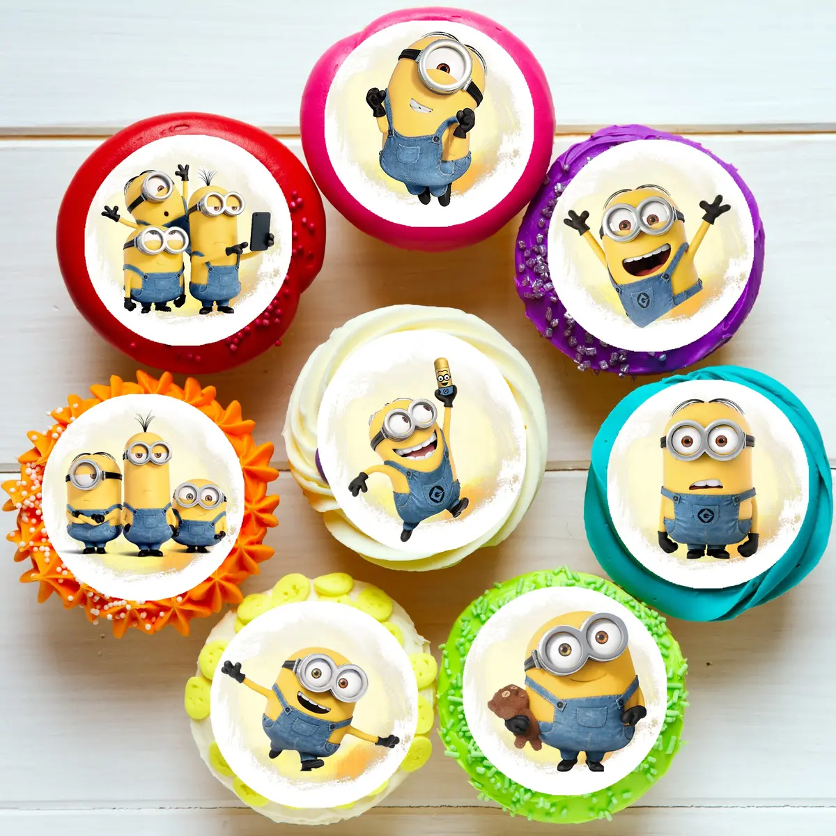 Minions Pre-Cut Edible Cupcake Or Cookie Toppers 1