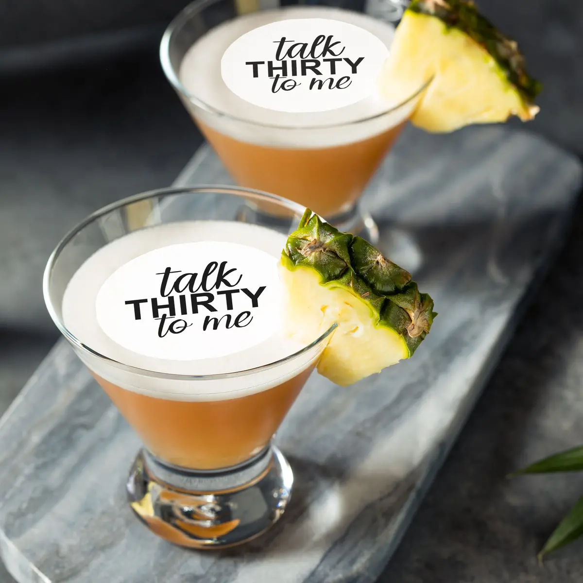 Talk Thirty To Me Birthday Edible Cocktail Drink Toppers 1