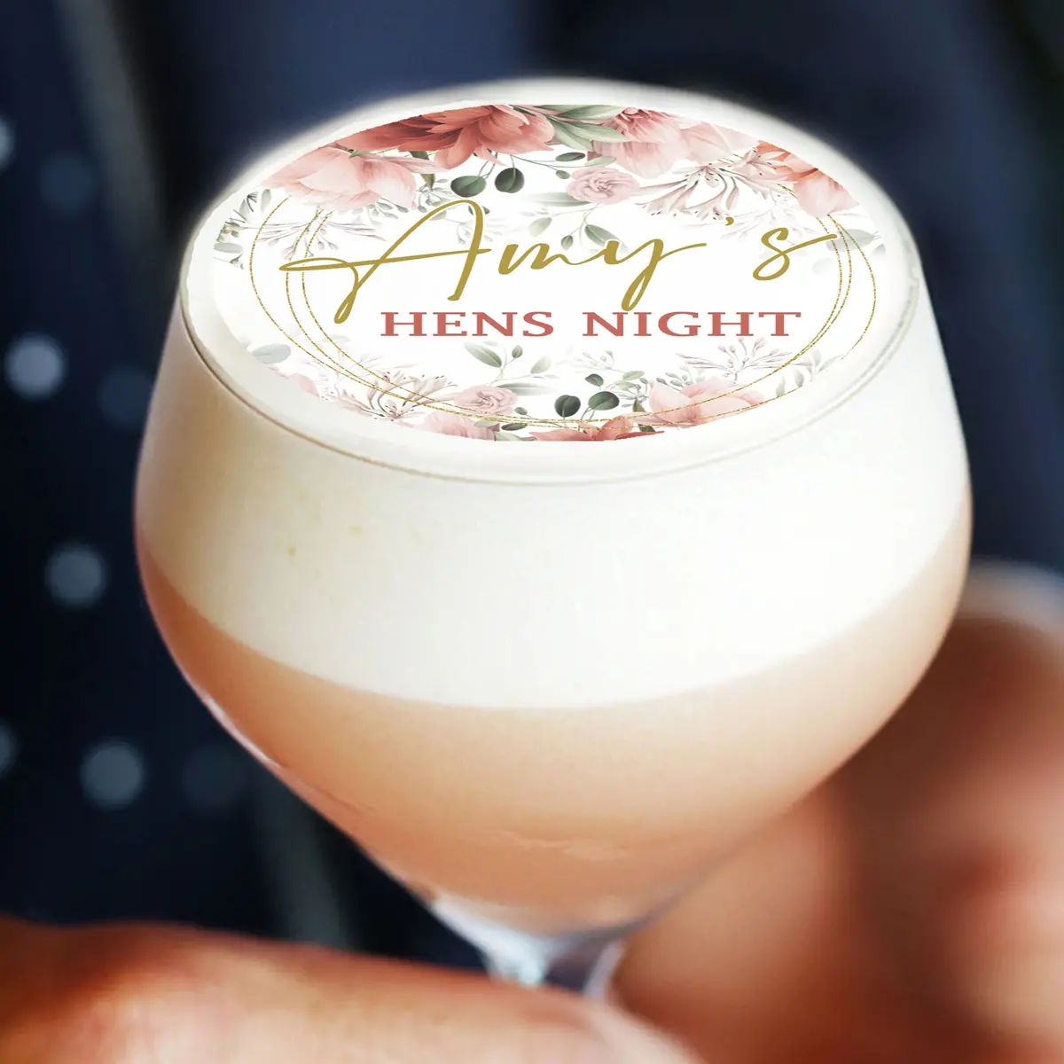 Floral Birthday Hens Edible Cocktail Drink Toppers 1