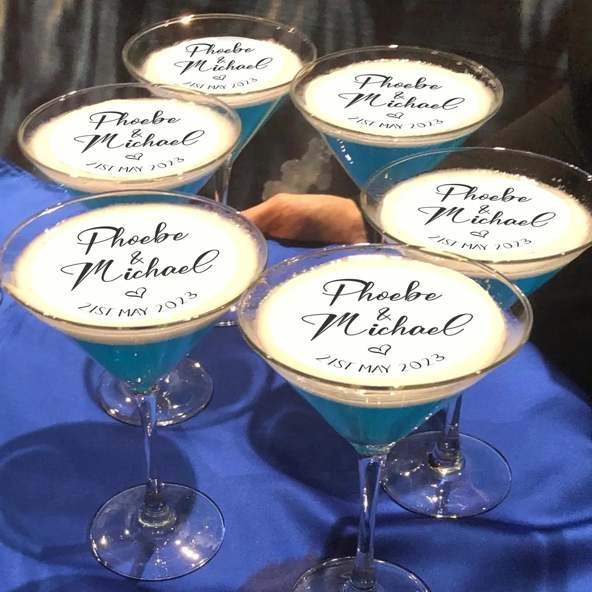 Wedding Bridal Anniversary Edible Cocktail Drink Toppers 1