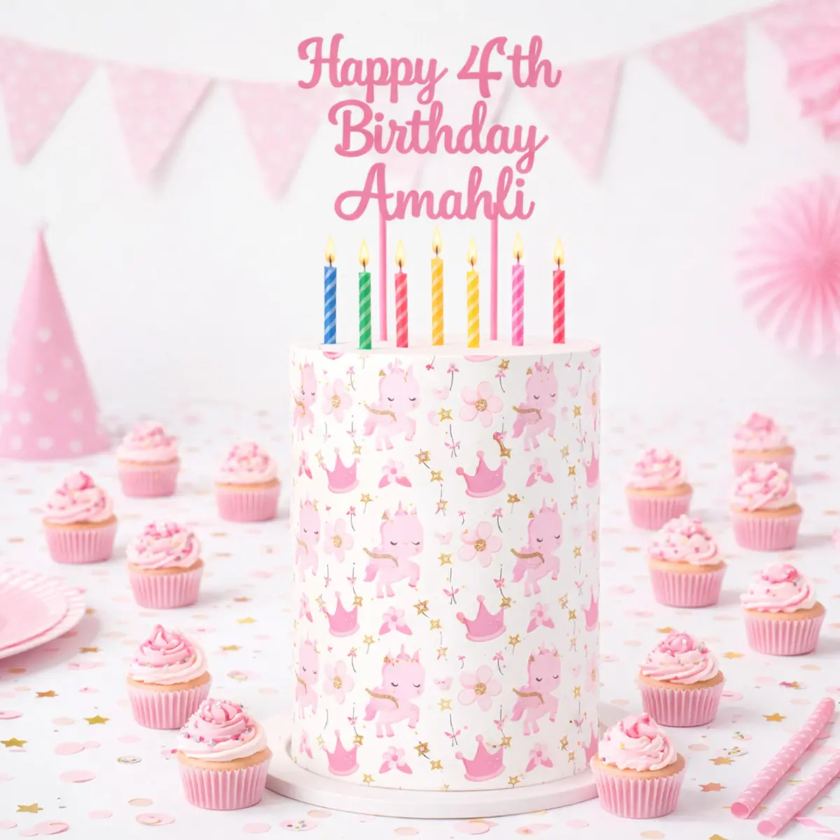 Unicorn Edible Icing Cake Wrap 1