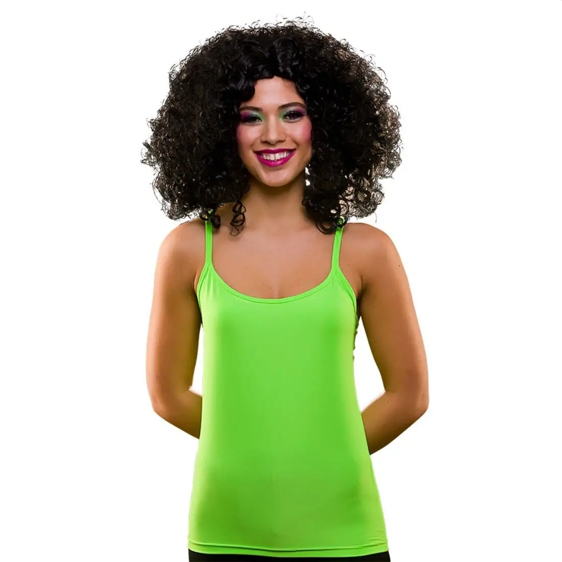 80S Neon Vest Top Fancy Dress Costume Disco Halloween Party 1