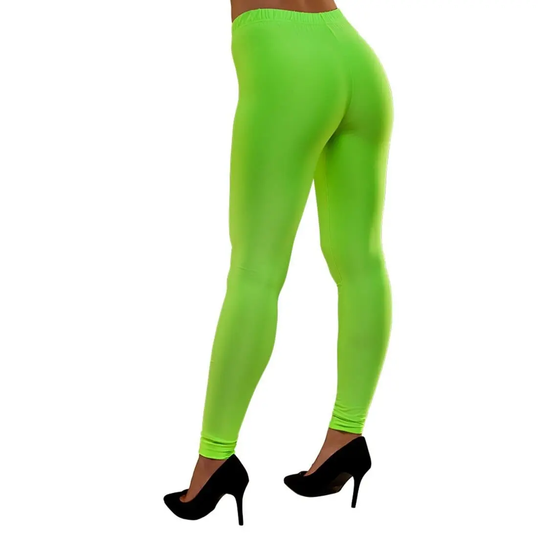 80S Neon Leggings Fancy Dress Costume Halloween Disco Dance 1