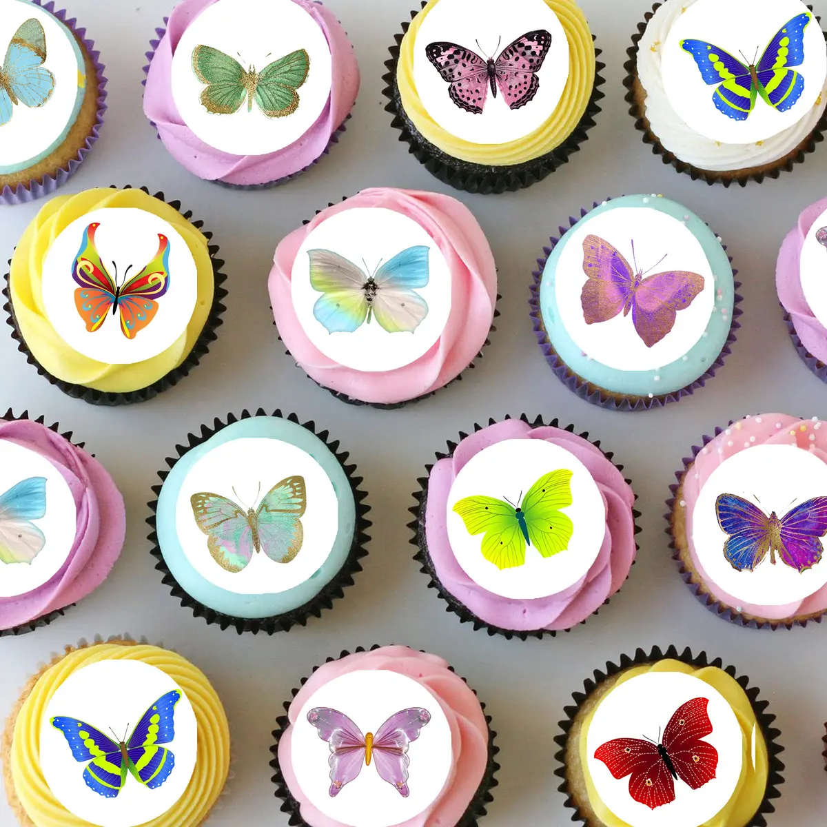 Butterfly Pre-Cut Mini Edible Cupcake Or Cookie Toppers 1
