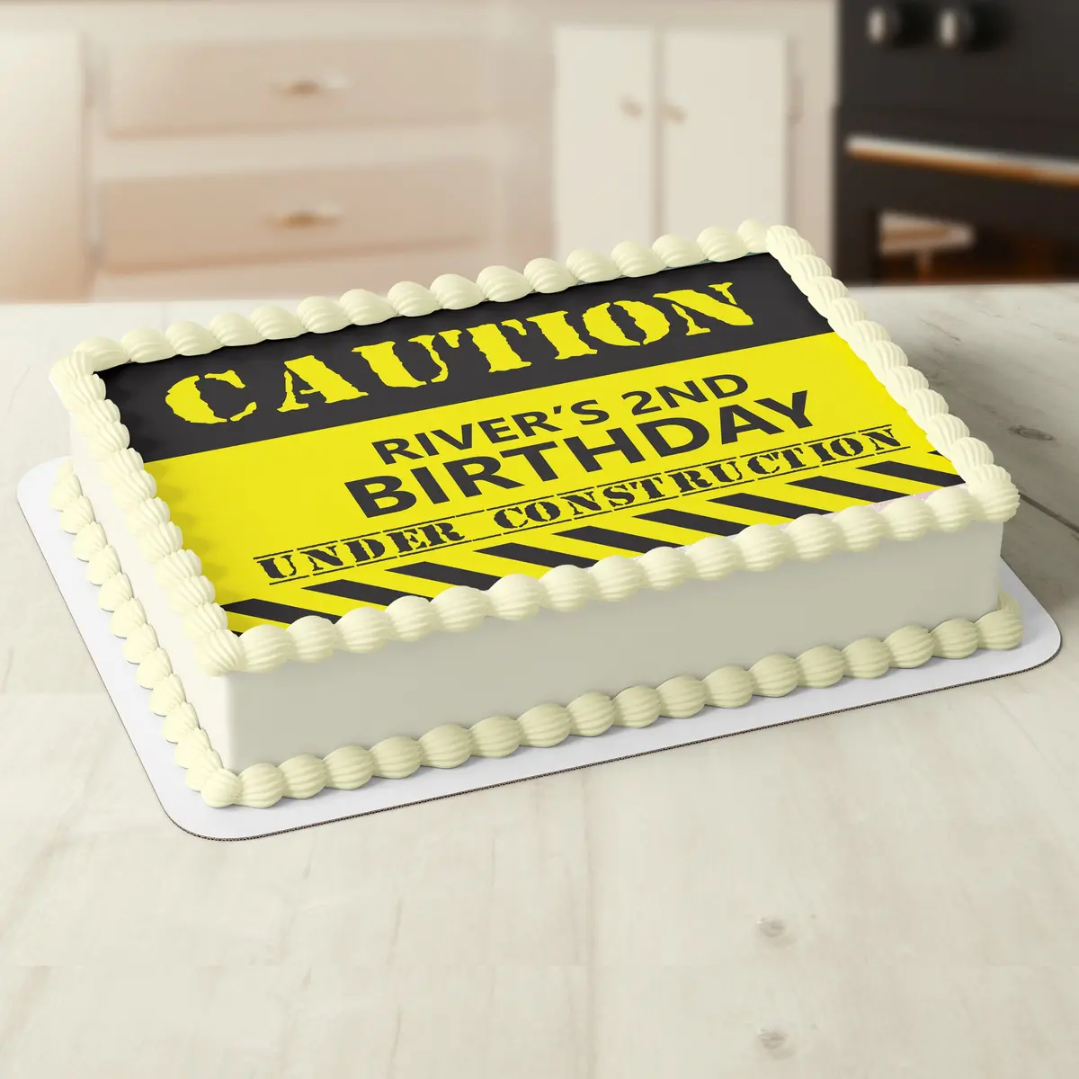 Construction Zone Edible Icing Image Cake Topper 1