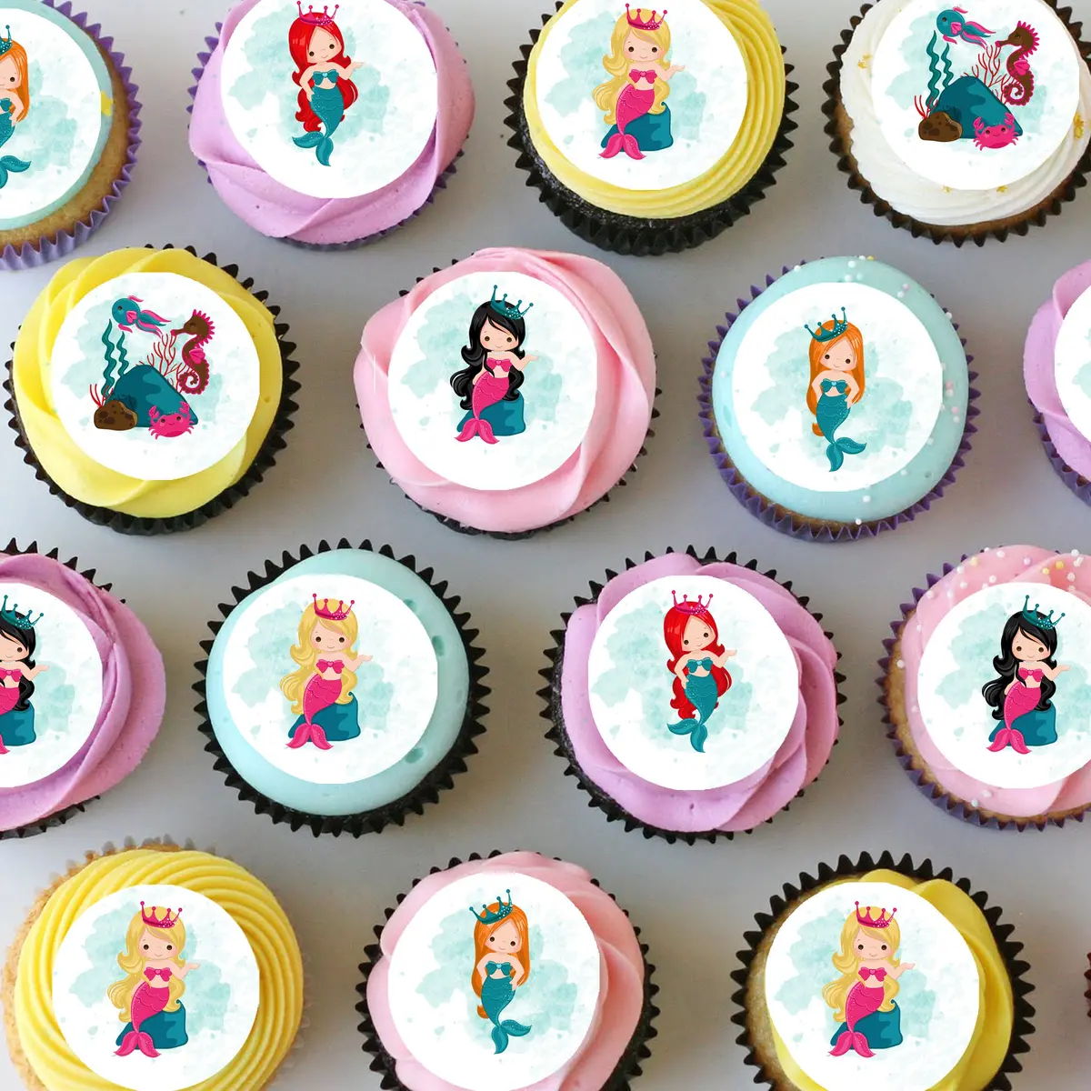 Mermaid Under The Sea Mini Edible Cupcake Or Cookie Toppers 1