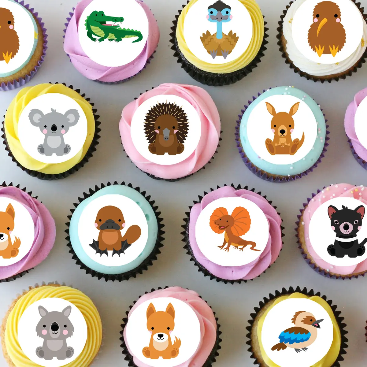Australian Animals Pre-Cut Mini Edible Cupcake Or Cookie Toppers 1