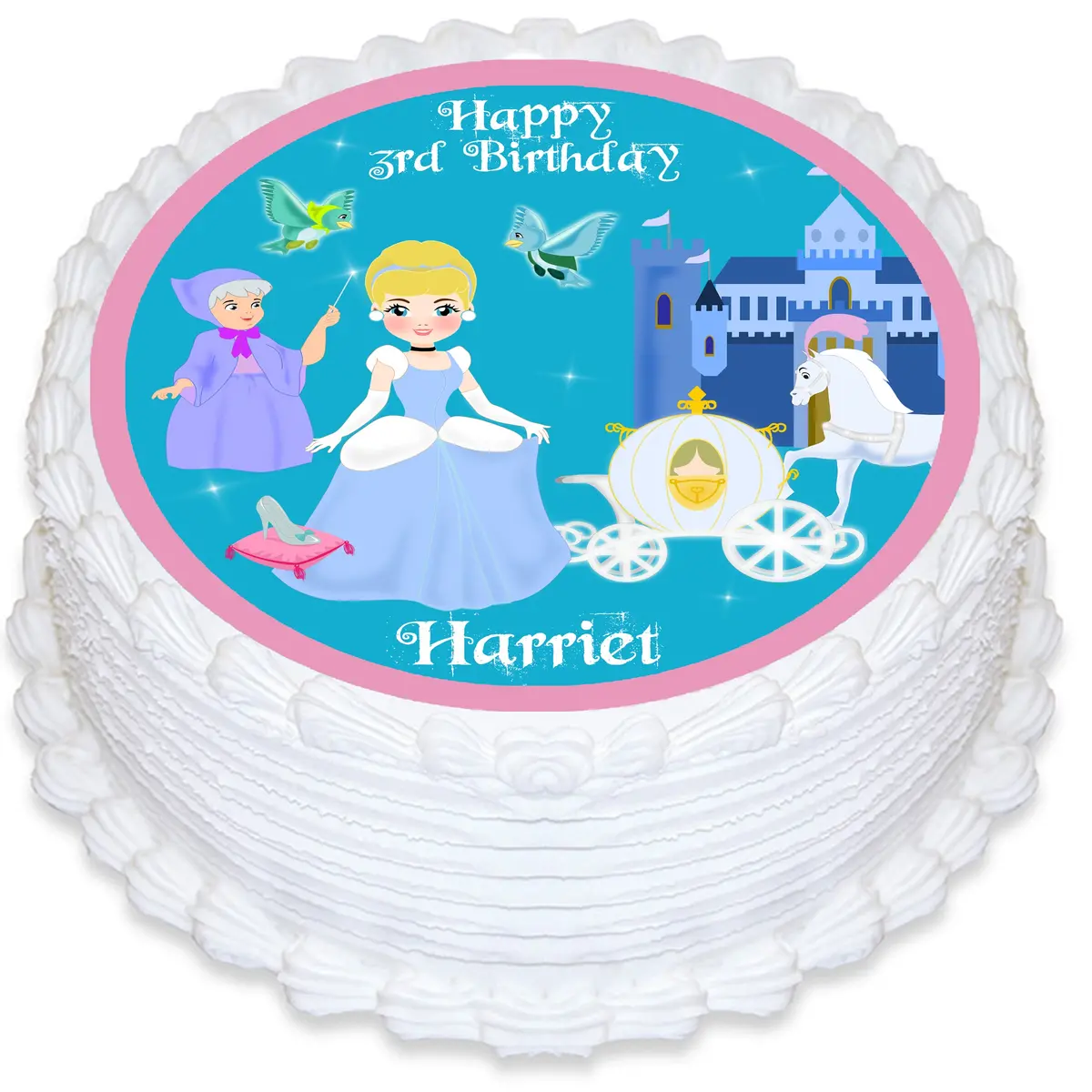 Cinderella Round Edible Cake Topper 1