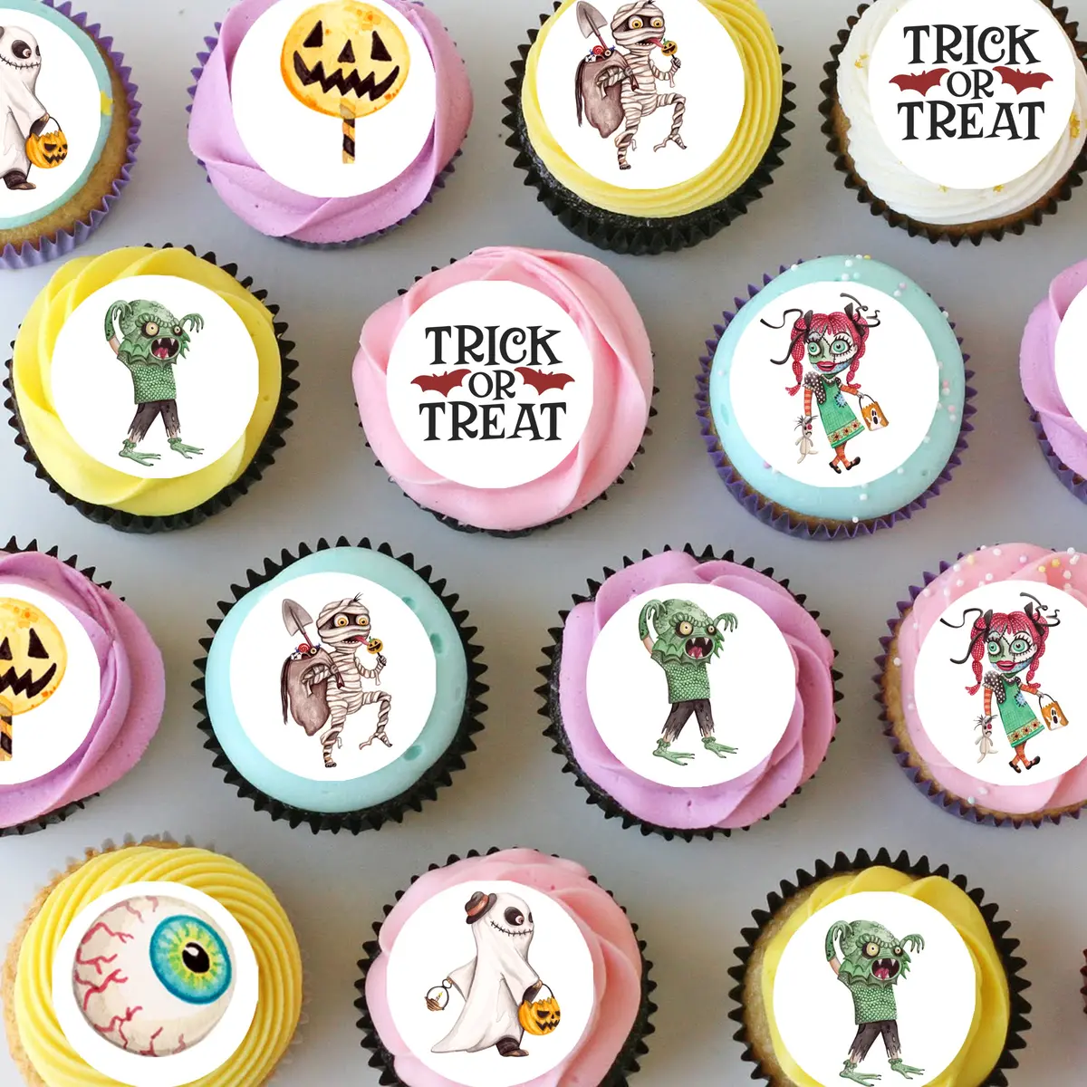 Halloween Pre-Cut Mini Edible Cupcake Or Cookie Toppers 1