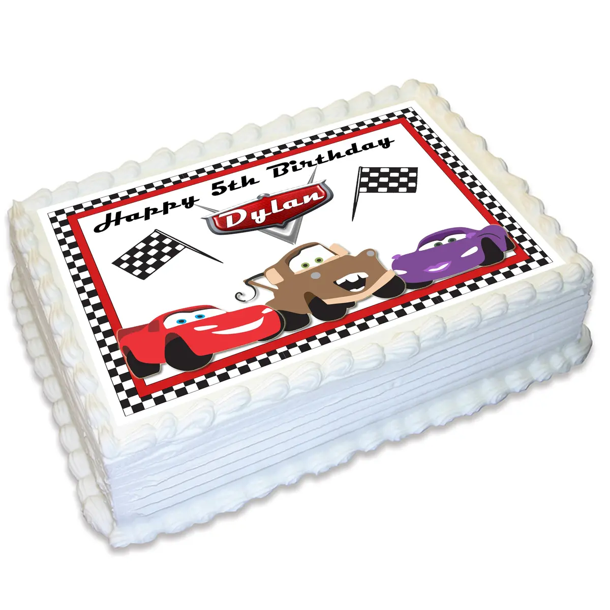 Cars Rectangle Edible Cake Topper 1