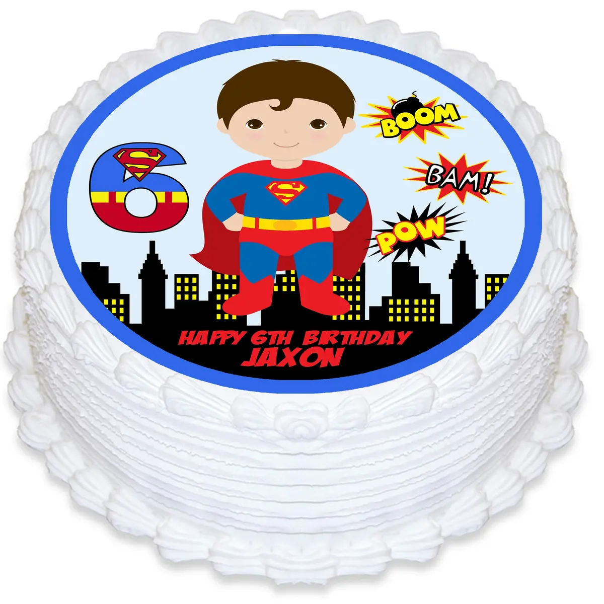 Superman Round Edible Cake Topper 1