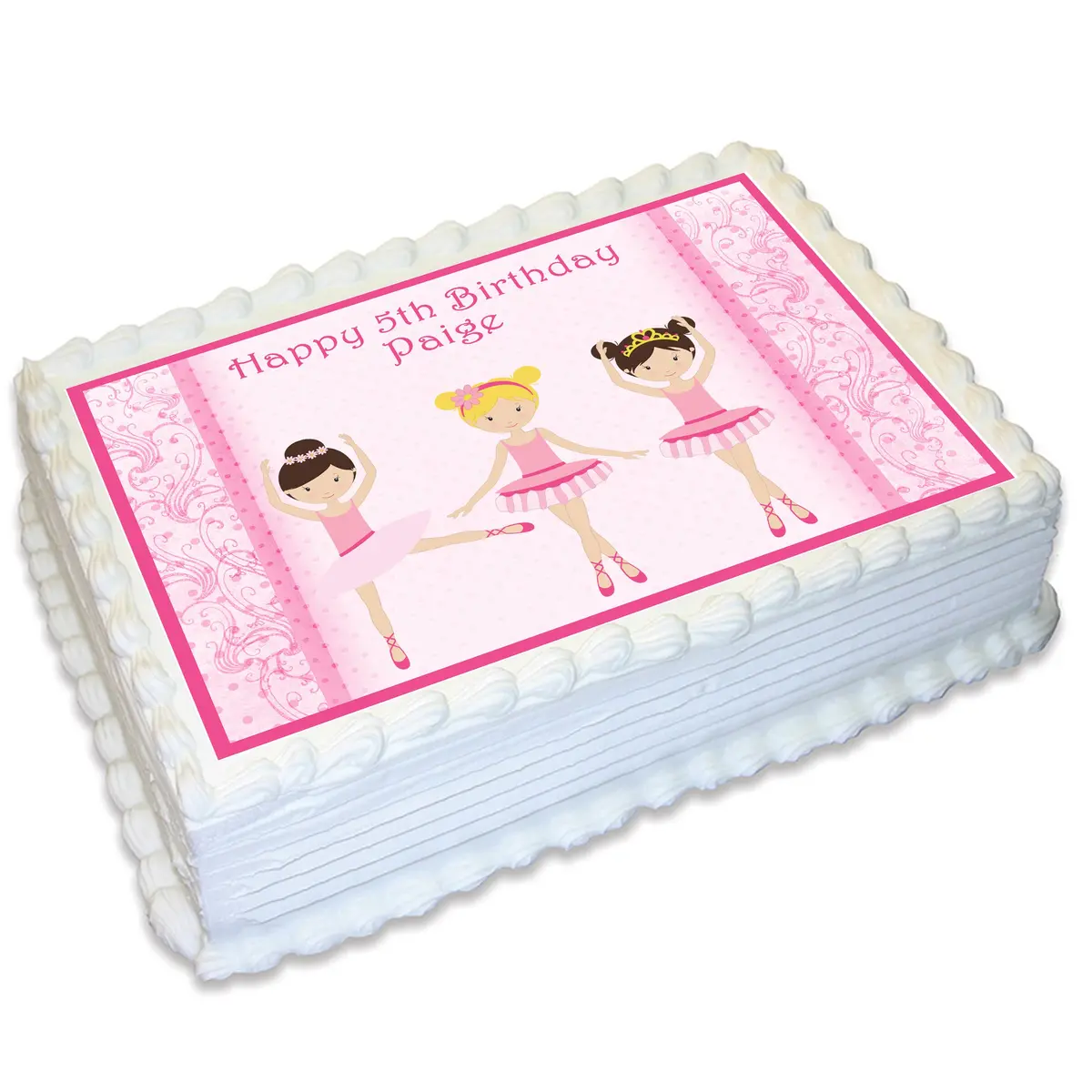 Ballerina Rectangle Edible Icing Cake Topper 1