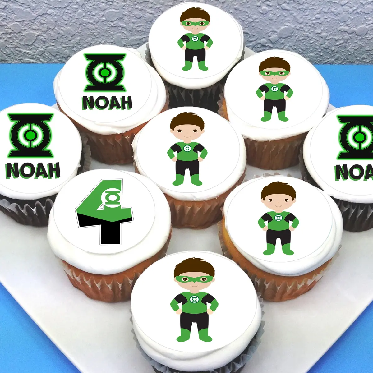 Green Lantern Edible Cupcake Toppers 1