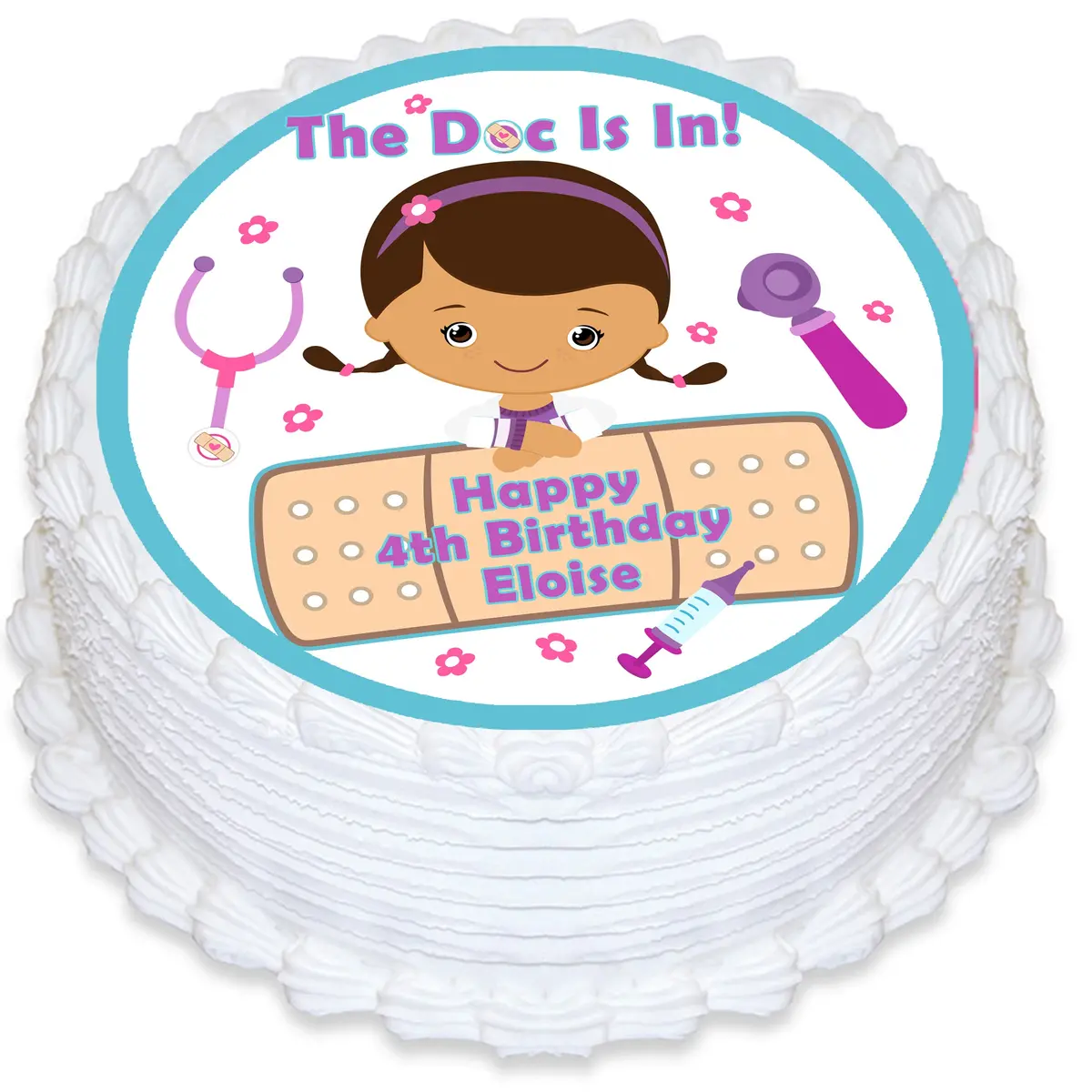 Doc Mcstuffins Round Edible Cake Topper 1
