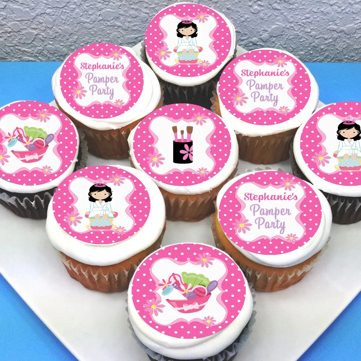Pamper Spa Party Edible Cupcake Toppers 1