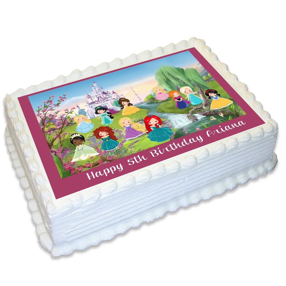 Disney Princess Inspired Rectangle Edible Cake Topper 1