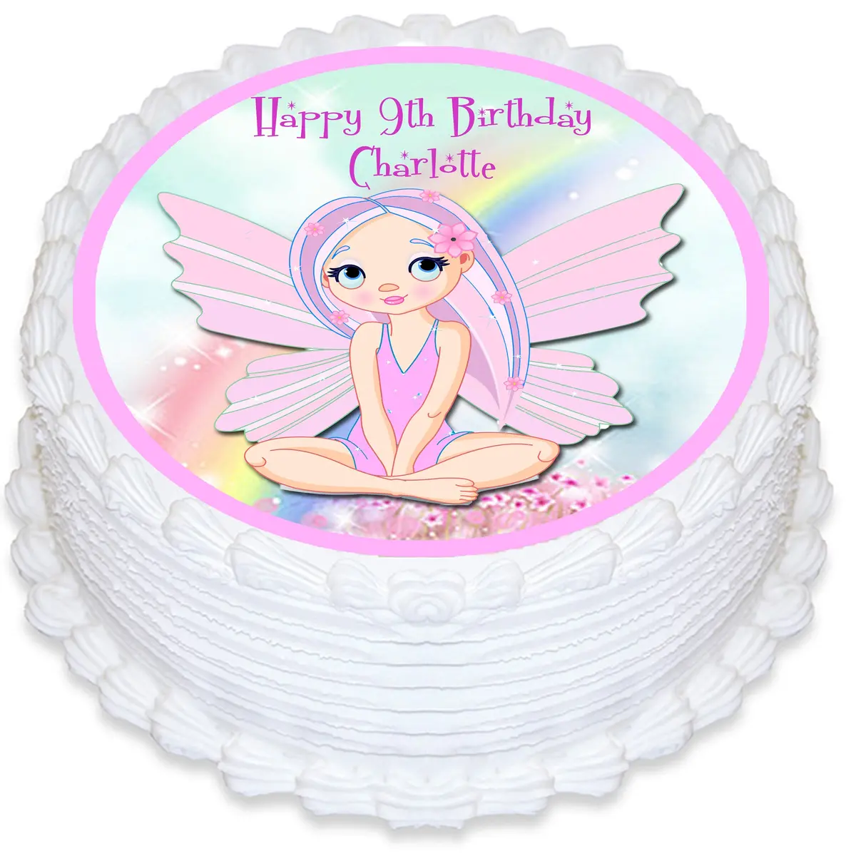 Fairy Princess Round Edible Cake Topper 1