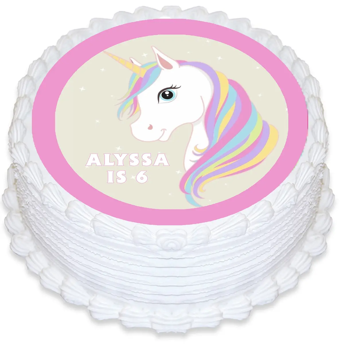 Unicorn Round Edible Cake Topper 1