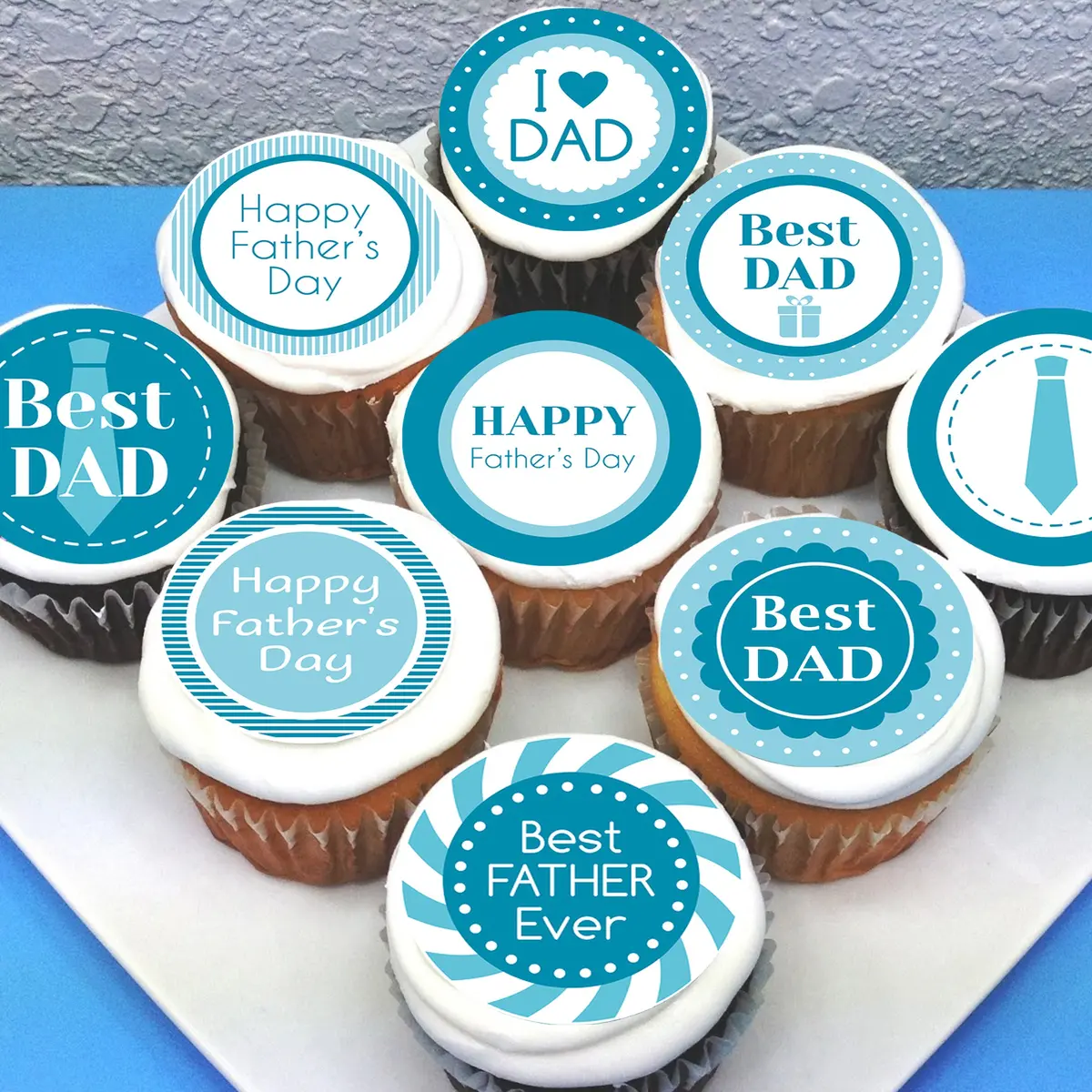 Fathers Day Dad Edible Cupcake Toppers 1