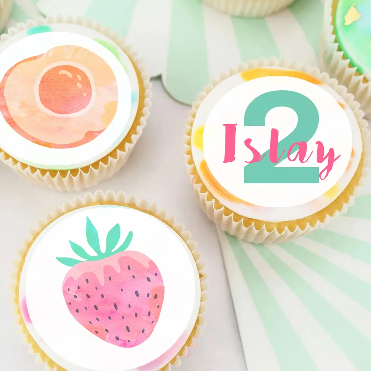 Tutti Frutti Pre-Cut Edible Icing Cupcake Or Cookie Toppers 1