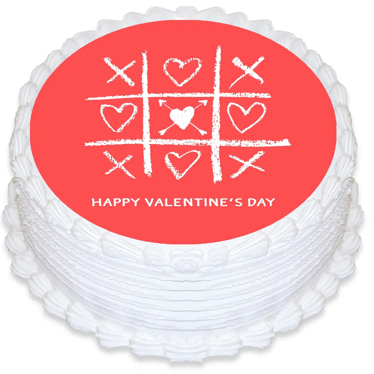 Valentines Day Love Round Edible Cake Topper 1