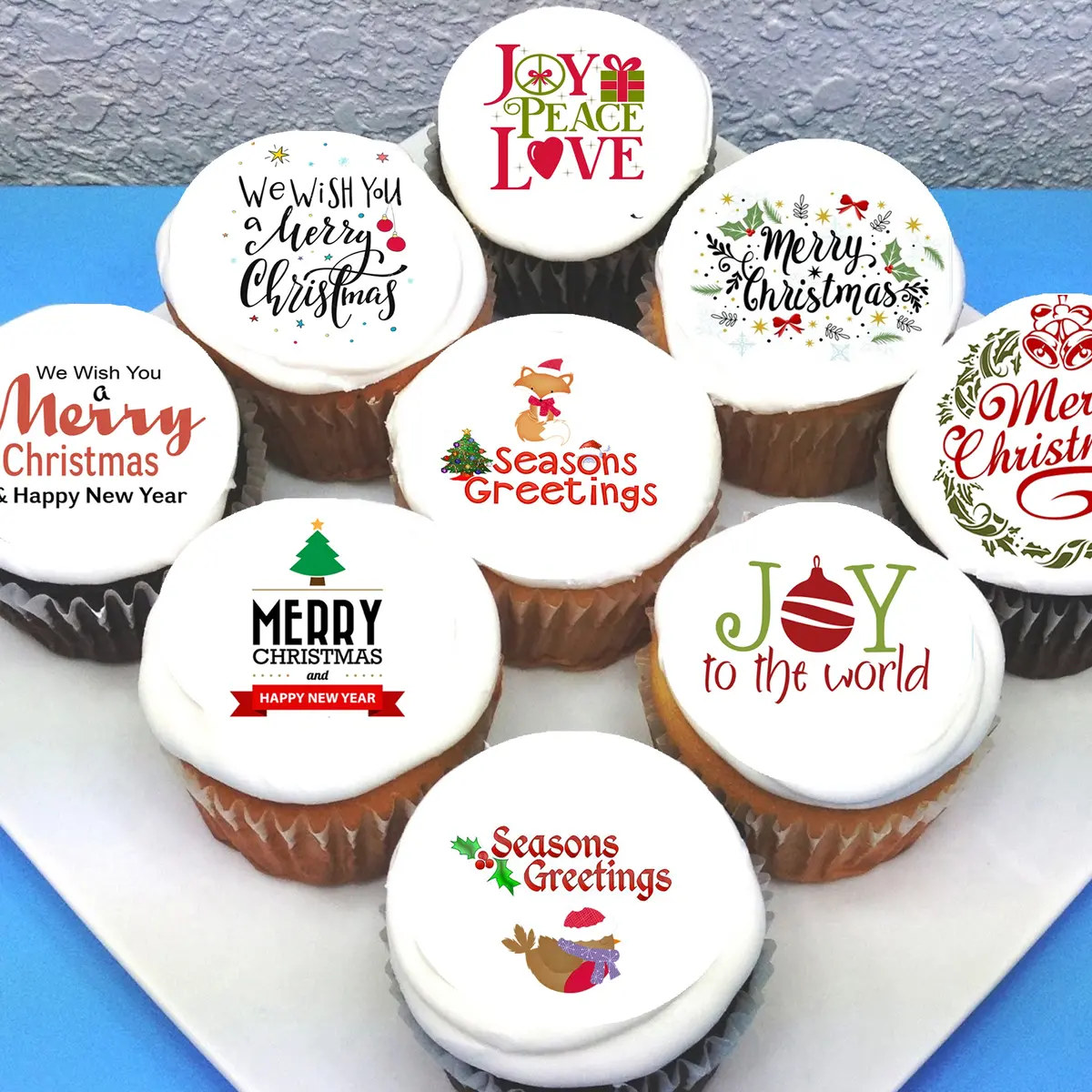 Christmas Xmas Edible Icing Cupcake Or Cookie Toppers 1
