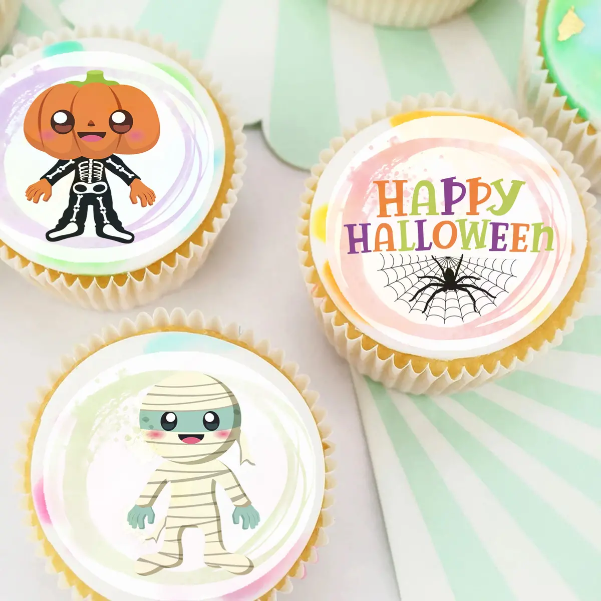 Halloween Pre-Cut Edible Icing Cupcake Or Cookie Toppers 1