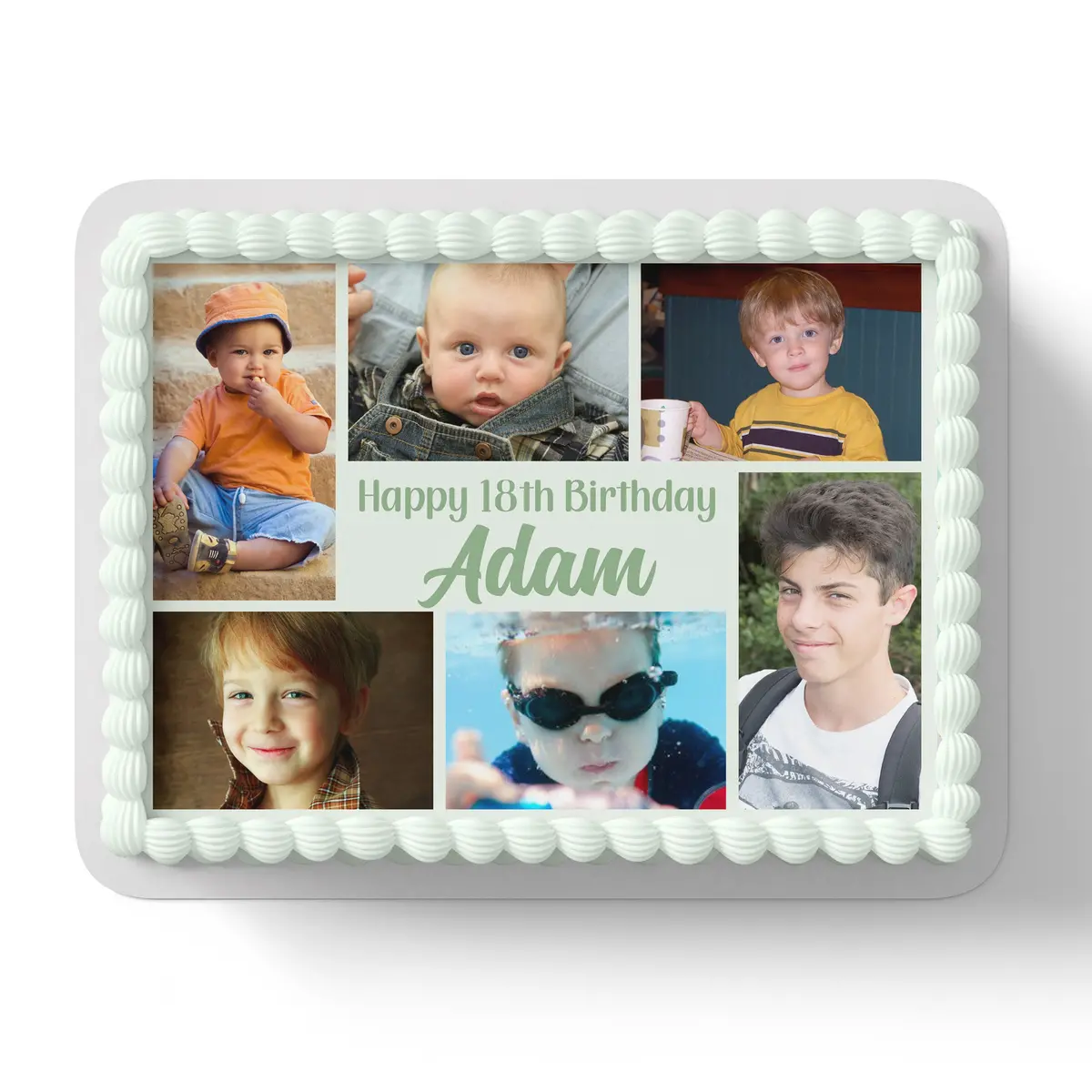 Birthday Photo Collage Edible Icing Cake Topper 1