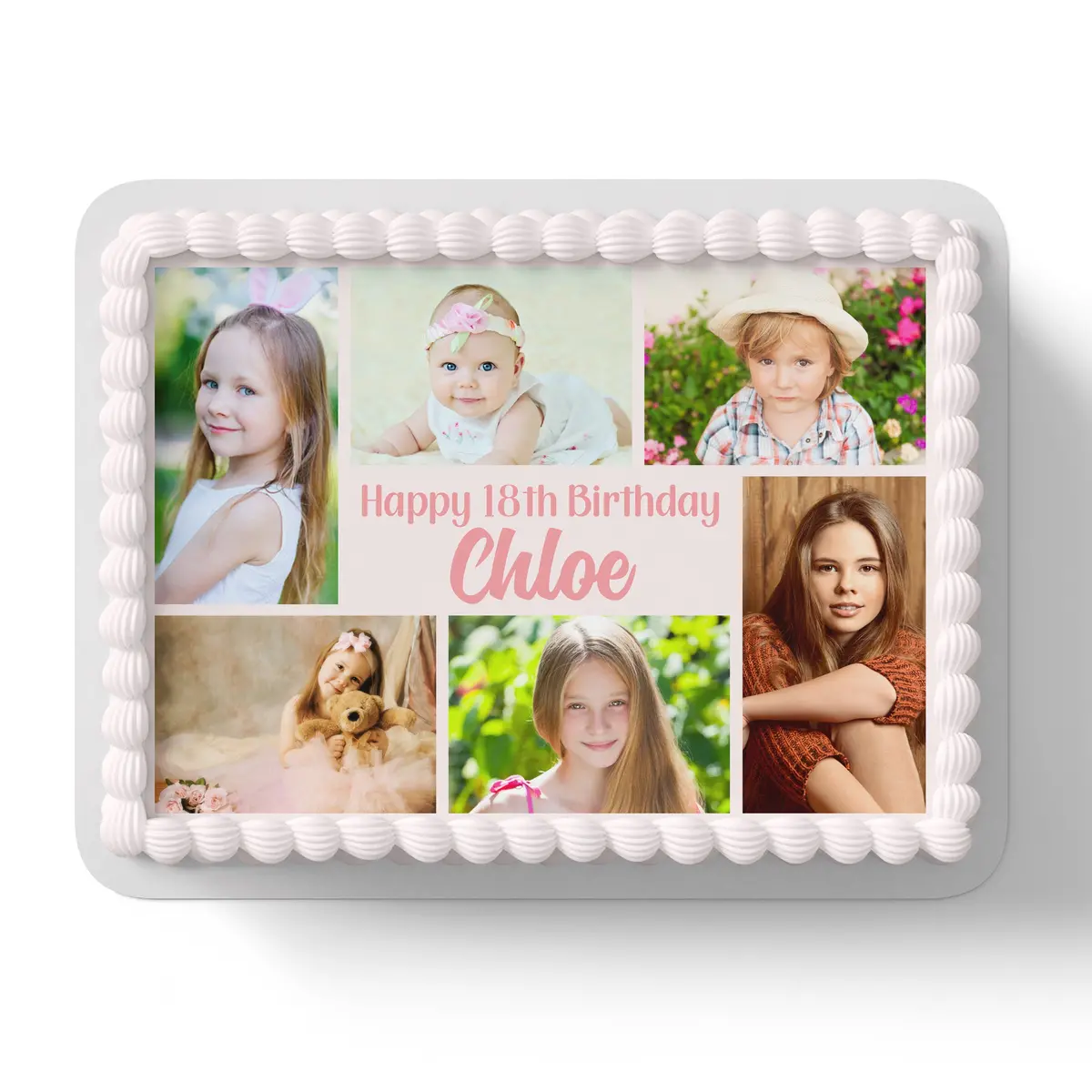 Birthday Photo Collage Edible Icing Cake Topper 1