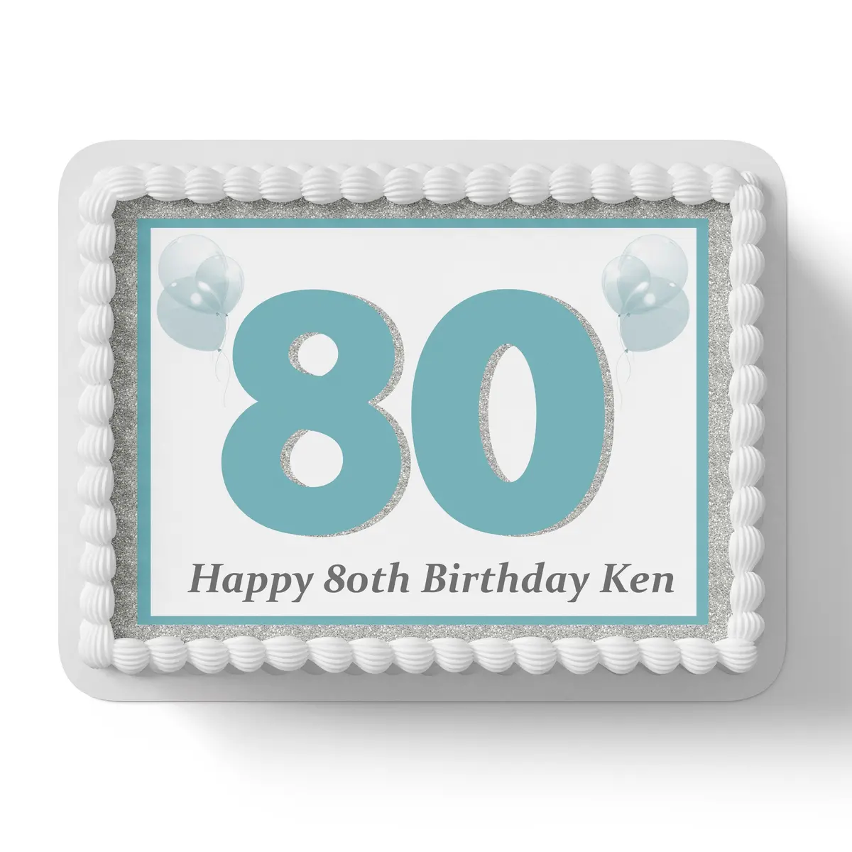 Happy Birthday Rectangle Edible Icing Cake Topper 1
