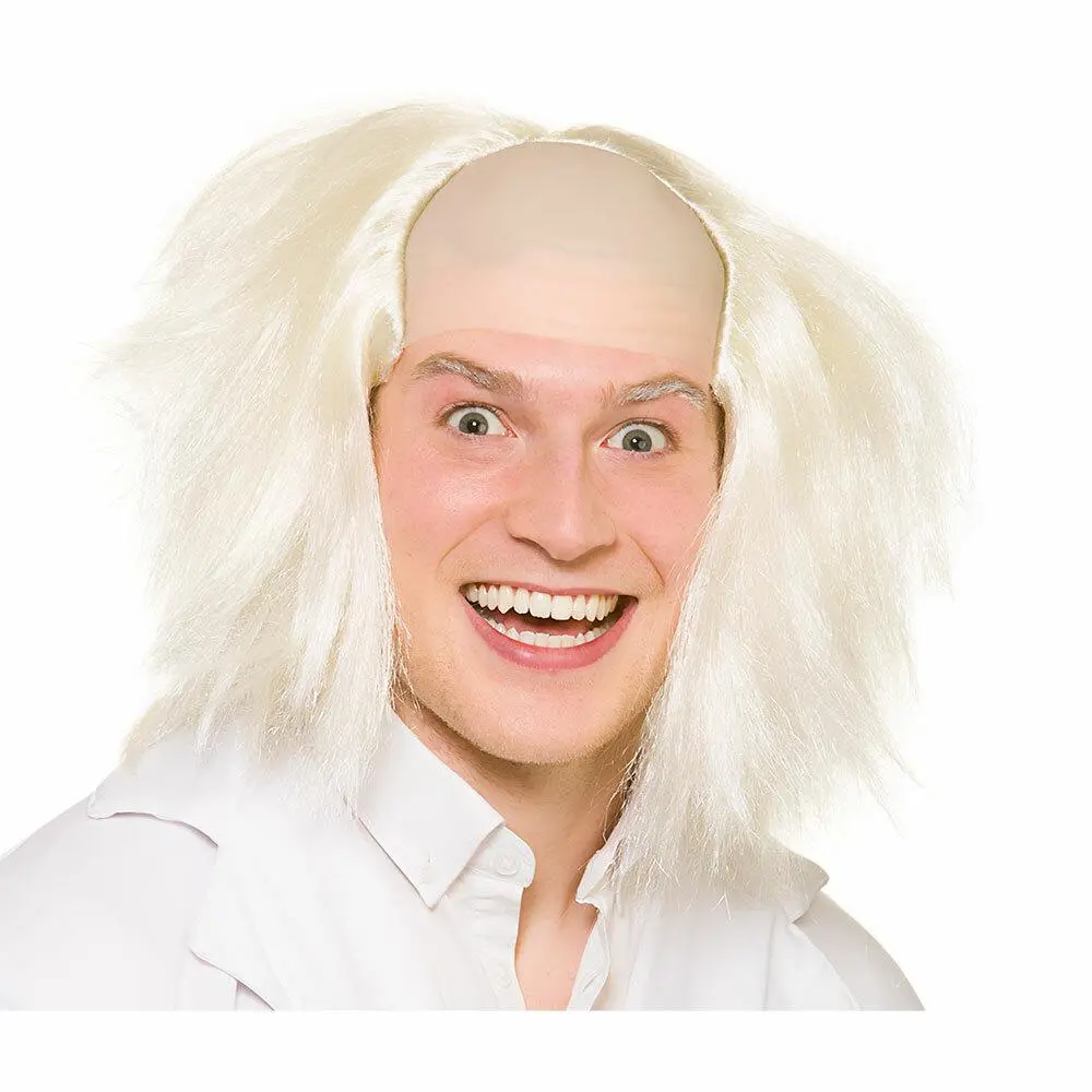 Crazy Guy Wig Mad Scientist Fancy Dress Party Halloween 1
